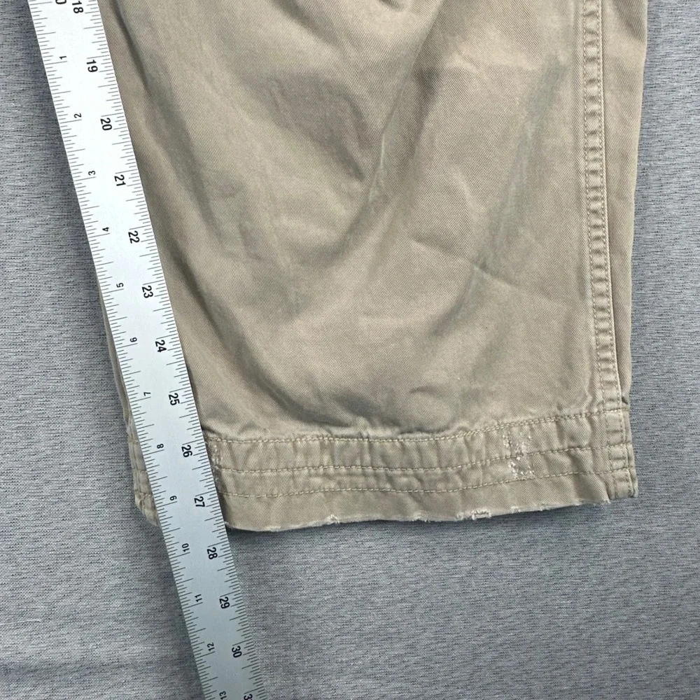 Polo Ralph Lauren Men 44x30 Tan Khaki Cargo Pants Relaxed Fit Utility Distressed